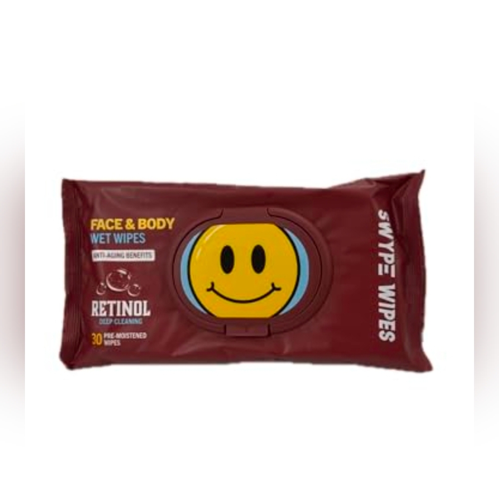 Swype Wipes Face & Body Retinol Wet Wipes –  (30 Pack) BNIB